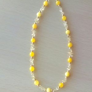 yellow Chalcedony and Citrine Gemstone necklace